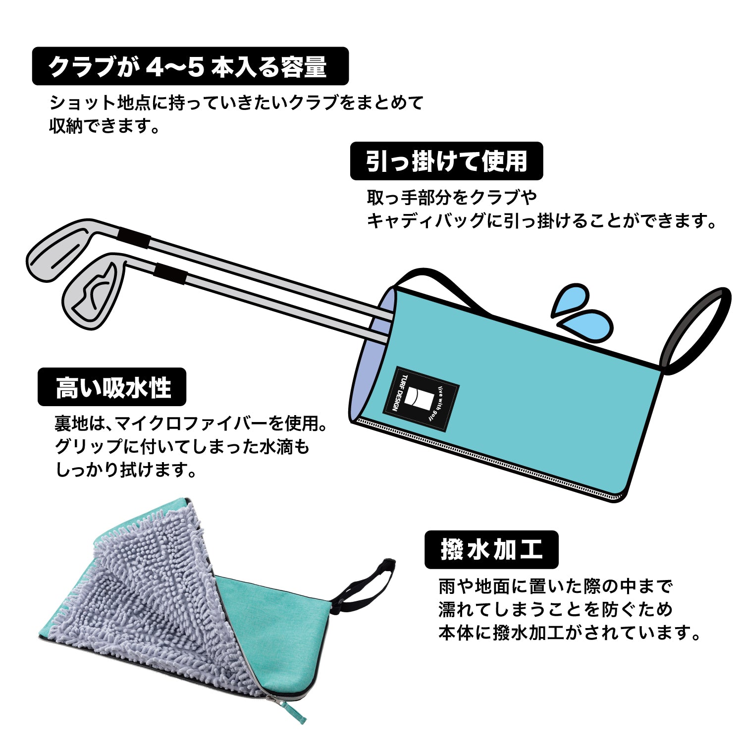 TURF DESIGN ターフデザイン｜グリップカバー TDGC-BE74｜ネイビー